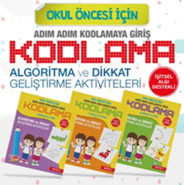 Okul Öncesi Adım Adım Kodlamaya Giriş (3 Kitap+Yazı Tahtası)