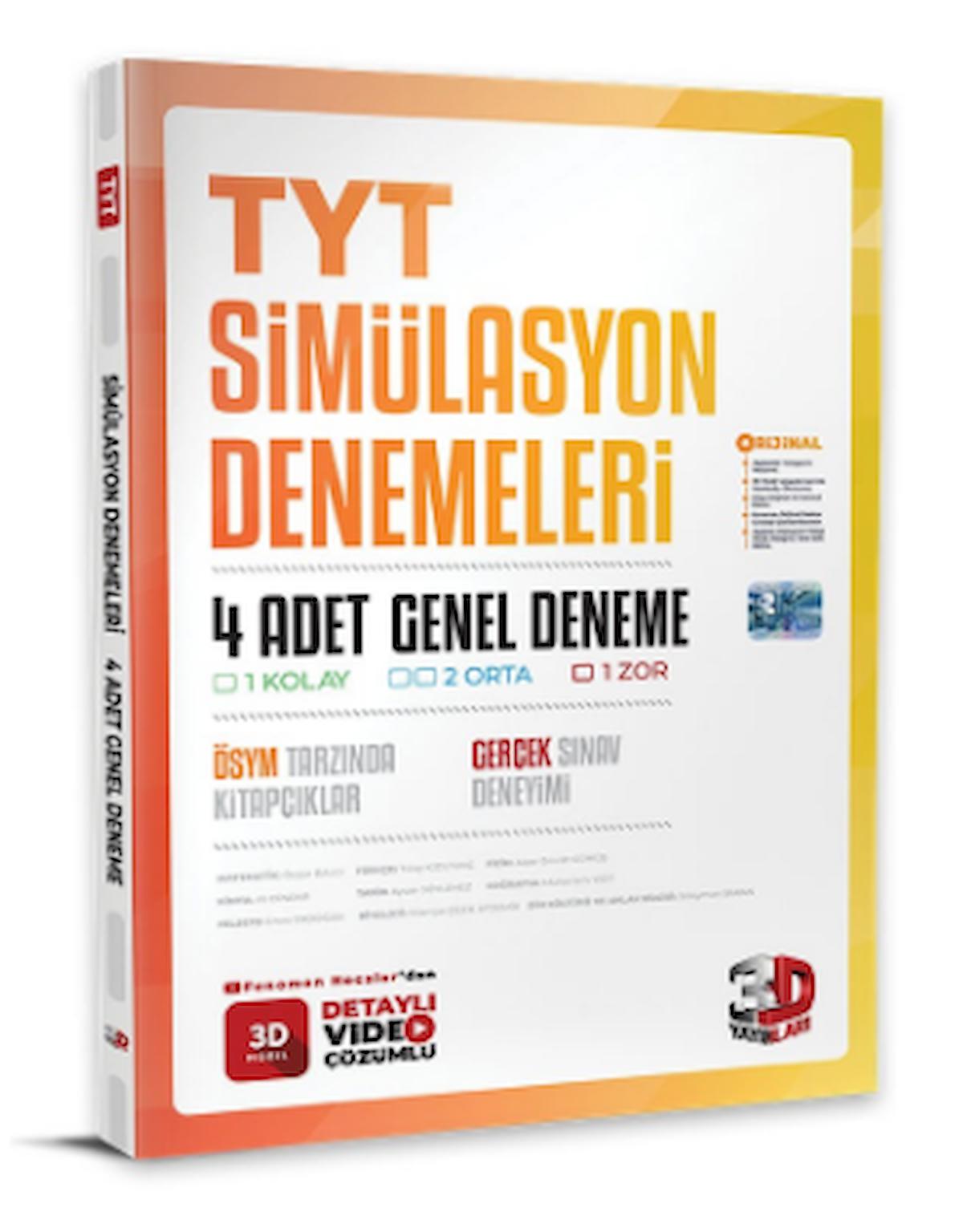 3D Yayınları TYT Simülasyon 4 Genel Deneme - 3d tyt deneme