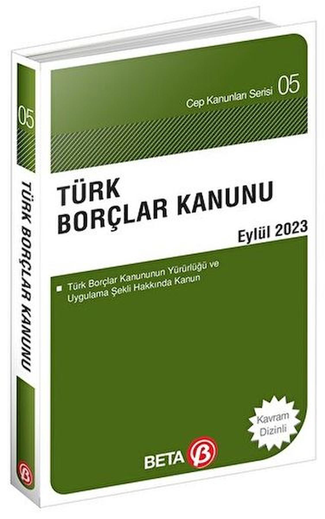 Türk Borçlar Kanunu - Eylül 2023