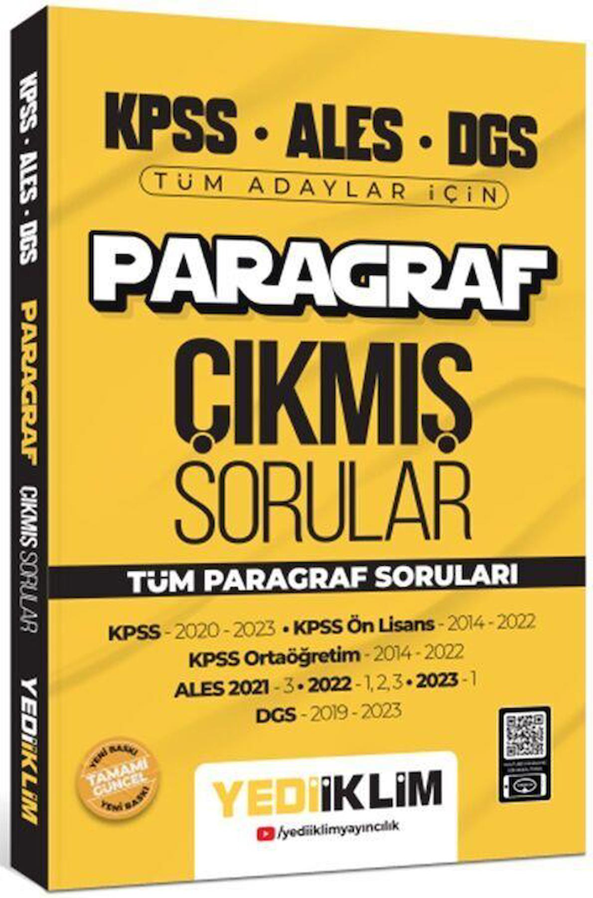 2024 KPSS ALES DGS Paragraf Konularına Göre Tamamı Çözümlü Çıkmış Sorular