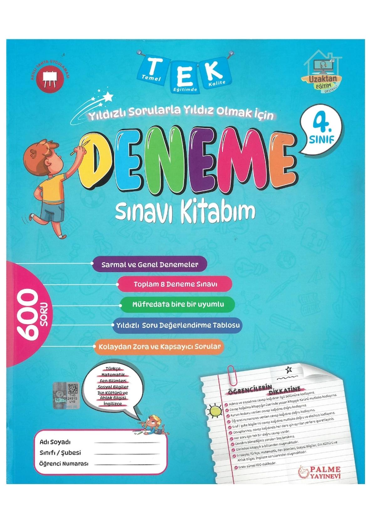 4. Sınıf Tek Deneme Sınavı Kitabım