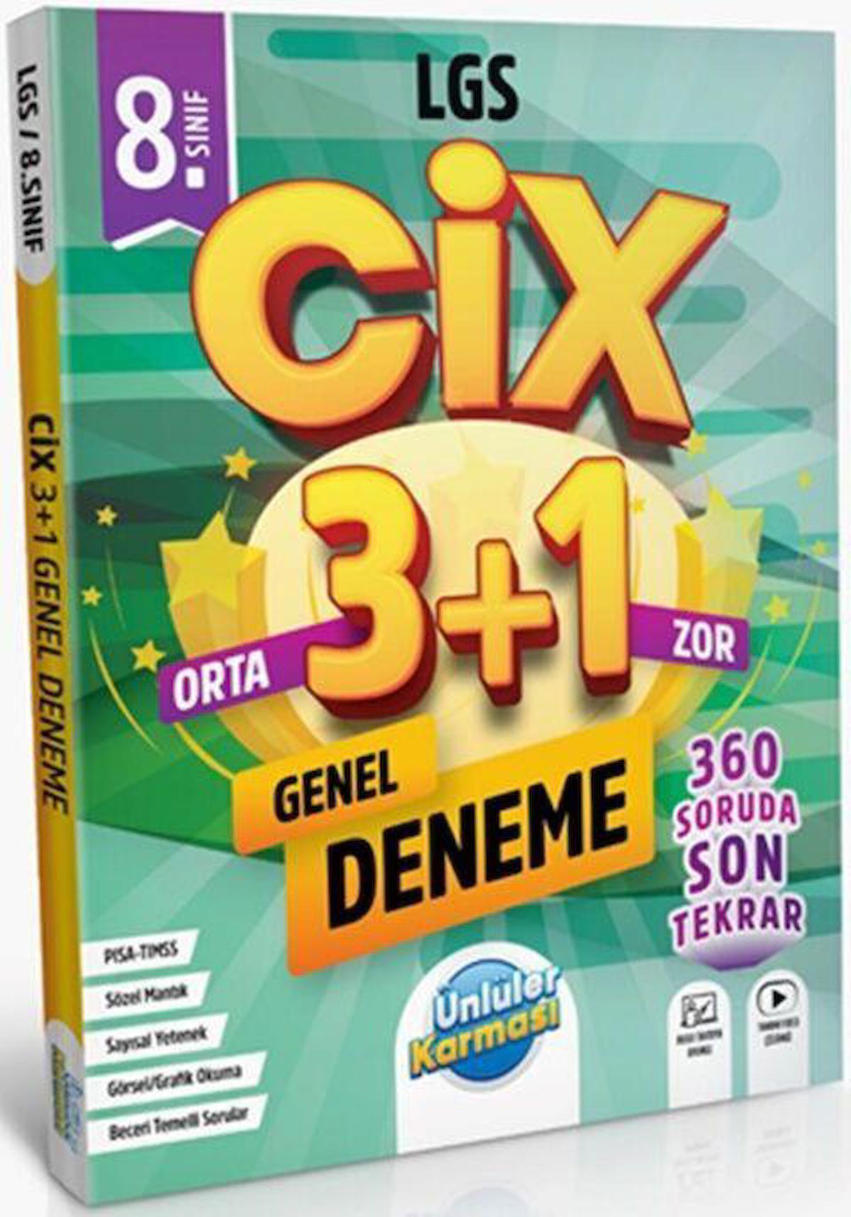 8. Sınıf LGS Cix 3 + 1 Genel Deneme Ünlüler Karması