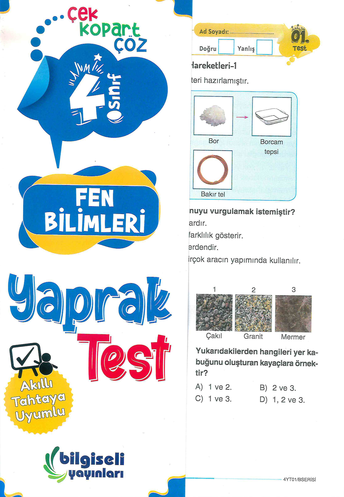 4. Sınıf Fen Bilimleri Yaprak Test