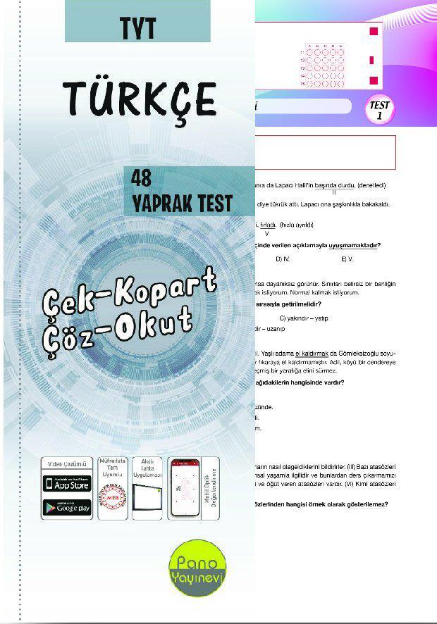 TYT Türkçe Yaprak Testleri Çek Kopart