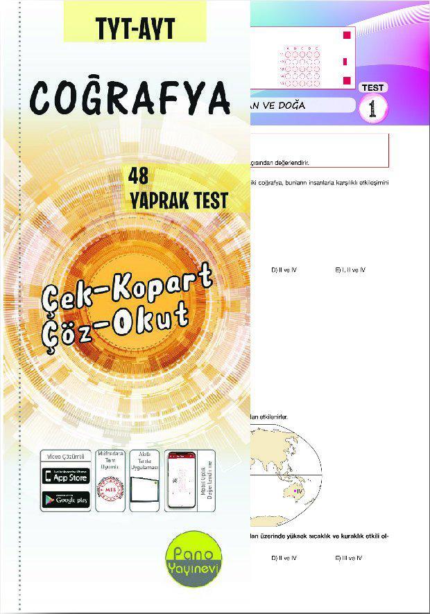 TYT AYT Coğrafya Yaprak Testleri Çek Kopart