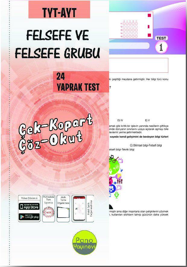 TYT AYT Felsefe ve Felsefe Grubu Yaprak Testleri Çek Kopart