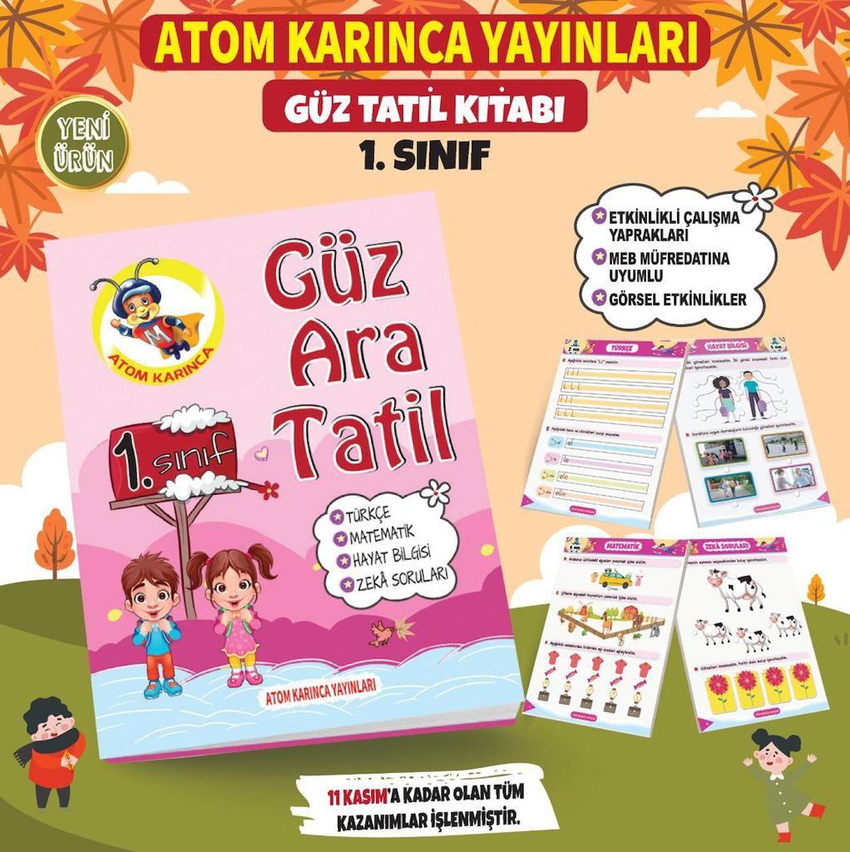 Atom Karınca 1. Sınıf Güz Ara Tatil Kitabı