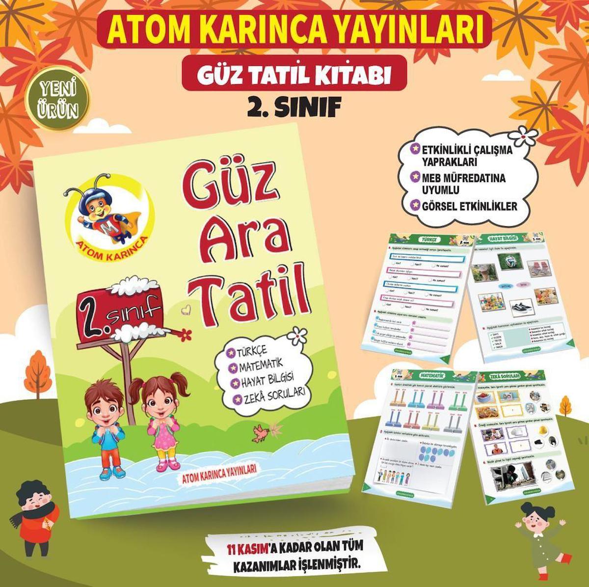 Atom Karınca 2. Sınıf Güz Ara Tatil Kitabı