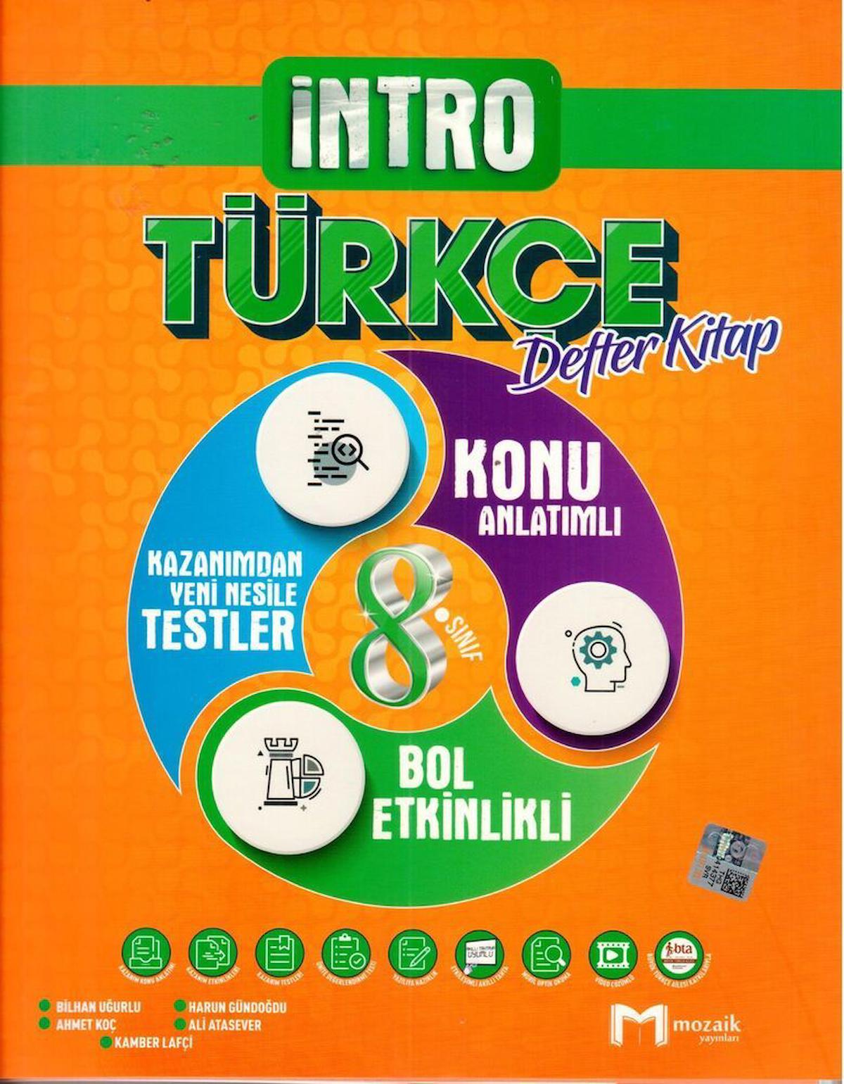 8. Sınıf Türkçe İntro Defter