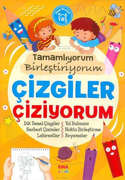 Tamamlıyorum Birleştiriyorum Çizgiler Çiziyorum