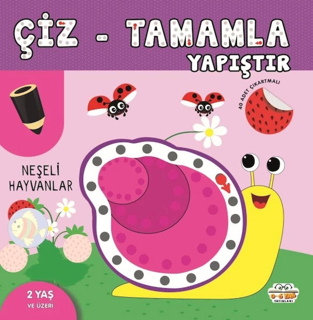 Çiz - Tamamla - Yapıştır Neşeli Hayvanlar