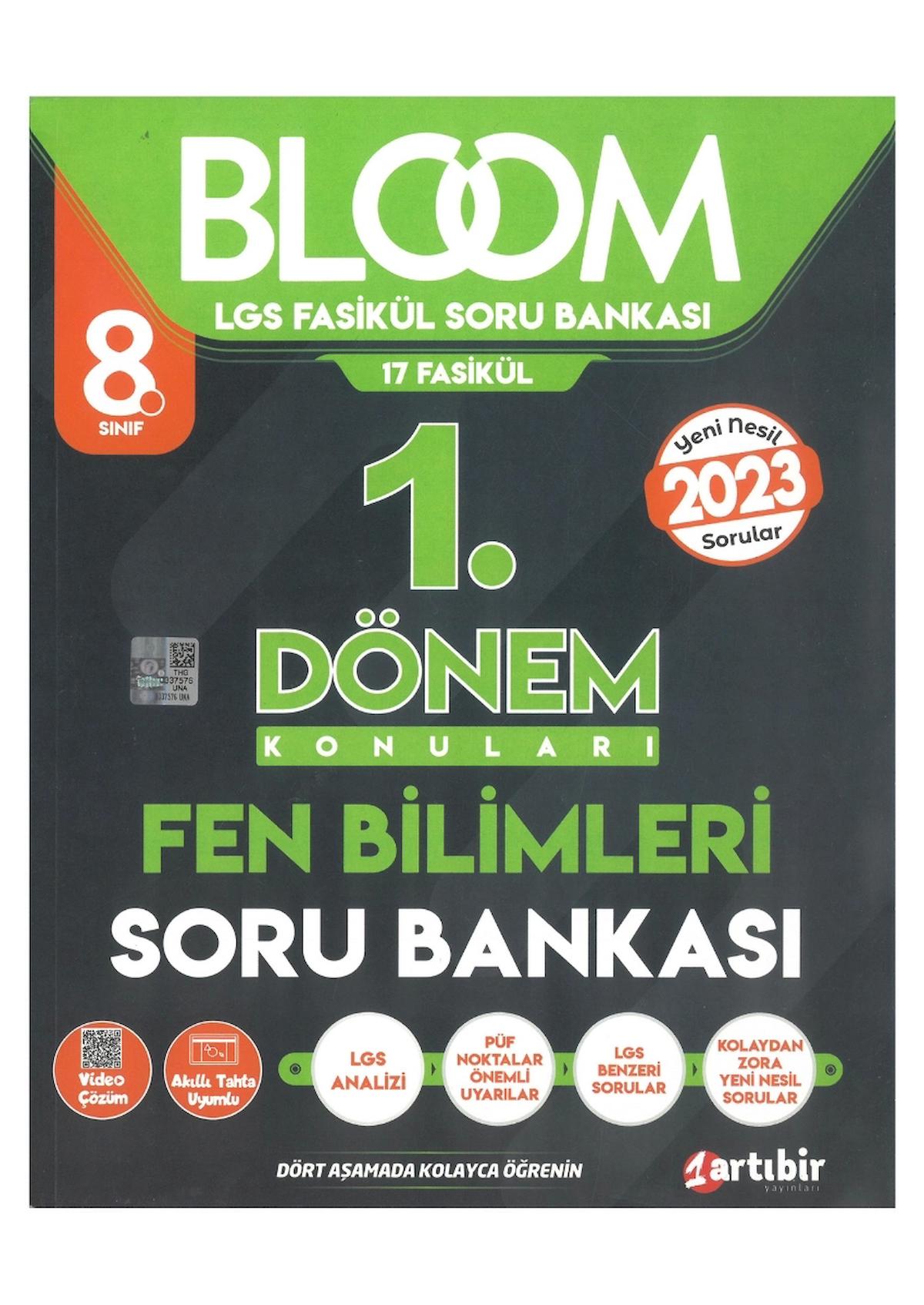 Artıbir Yayınları 8. Sınıf Fen Bilimleri BLOOM 1. Dönem Soru Bankası