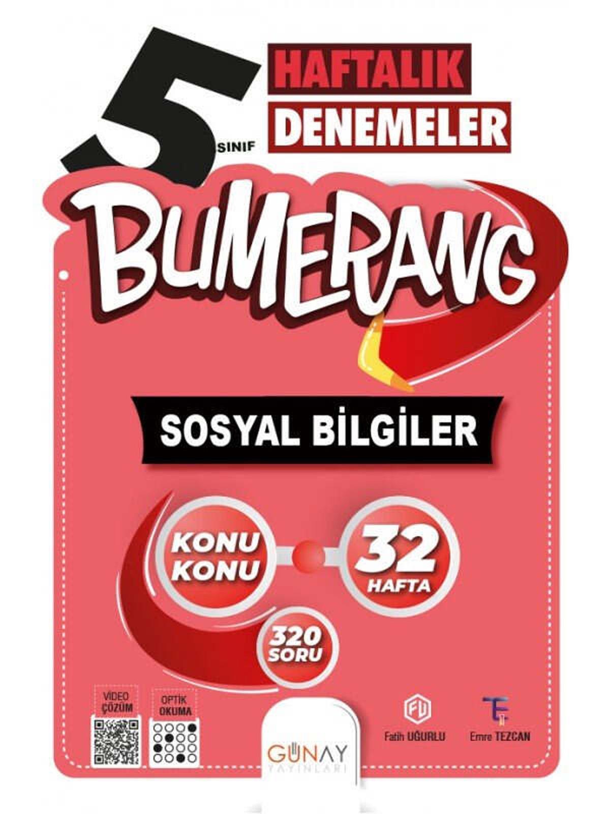 5. Sınıf Bumerang 32 Haftalık Sosyal Bilgiler Denemeleri