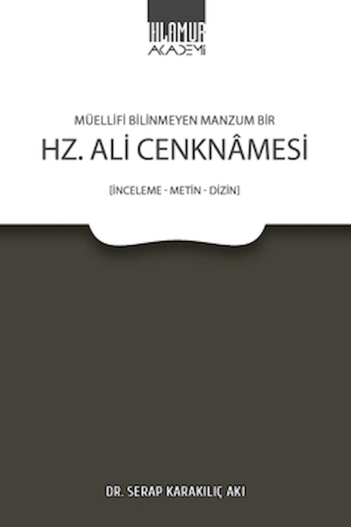 Müellifi Bilinmeyen Manzum Bir Hz. Ali Cenknamesi