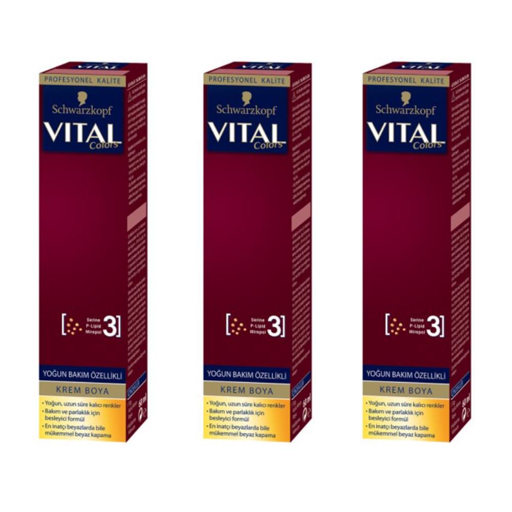 Vital Saç Boyası Tüp 60ml - 7-554 Altın Karamel 3 Adet