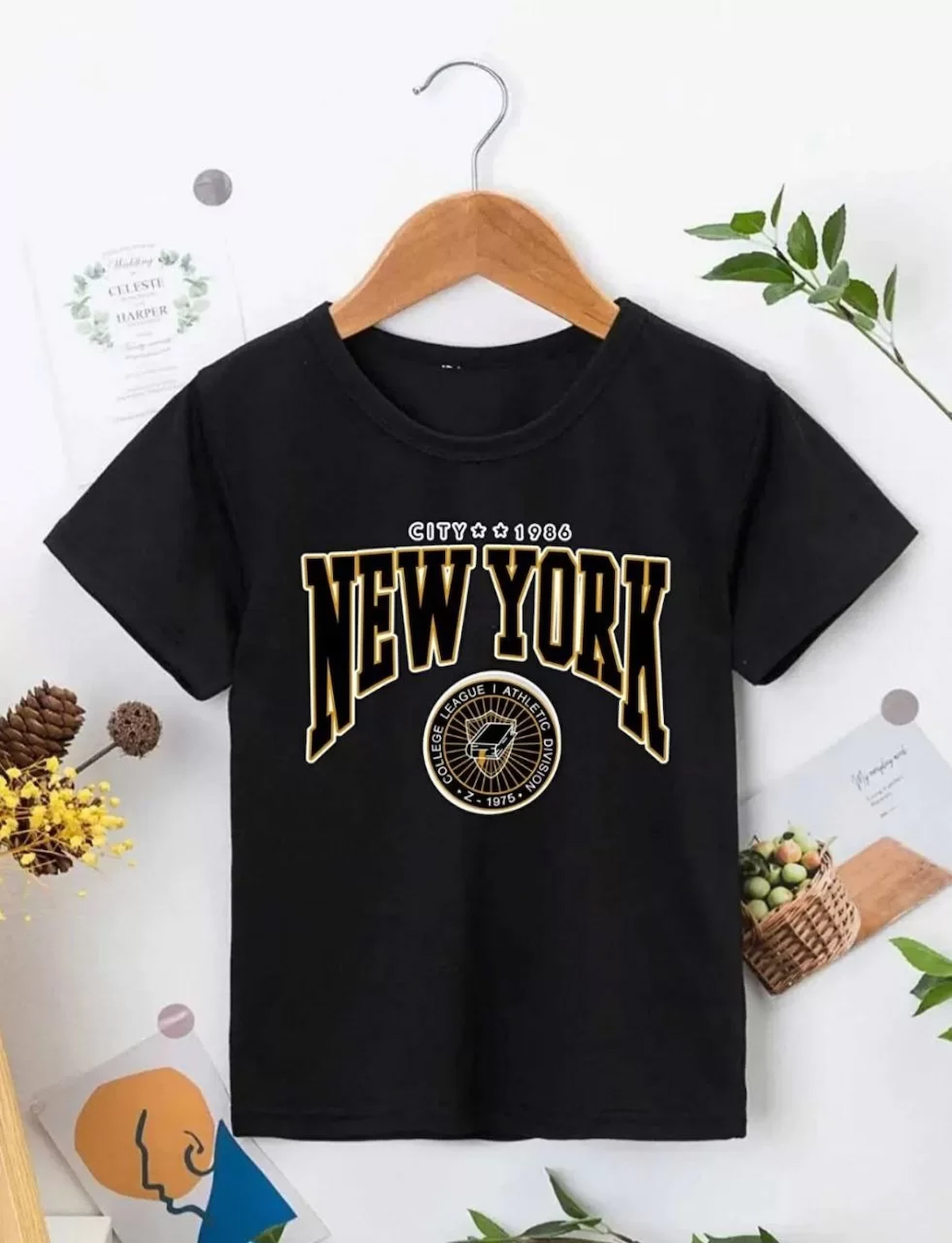 Çocuk Unisex Baskılı T-Shirt - Siyah