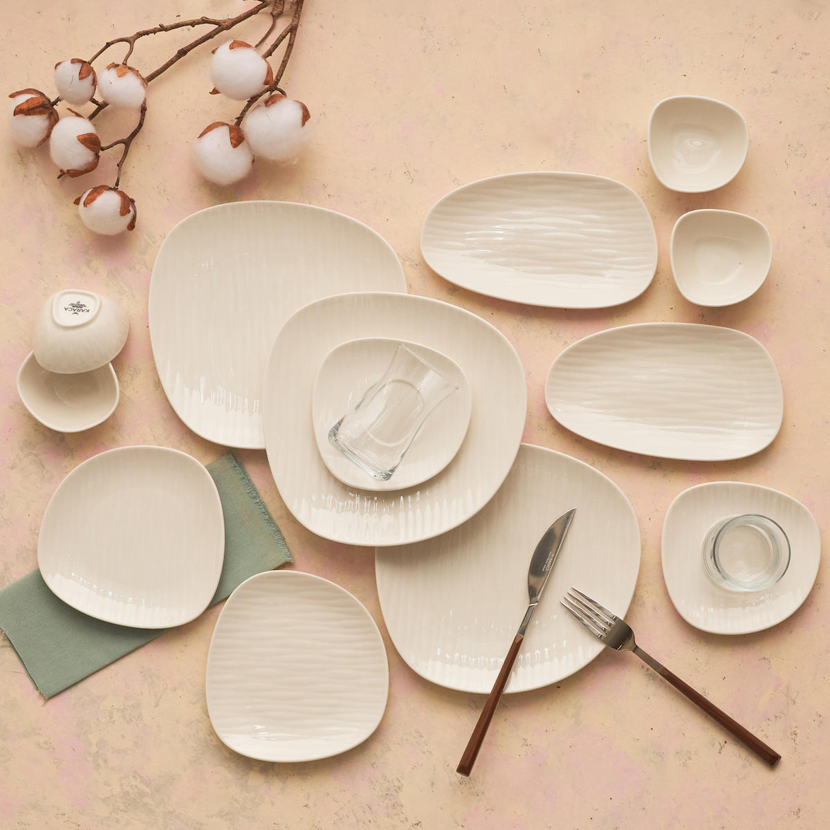 Karaca Forever Bone Oyster 26 Parça 6 Kişilik Kahvaltı Takımı