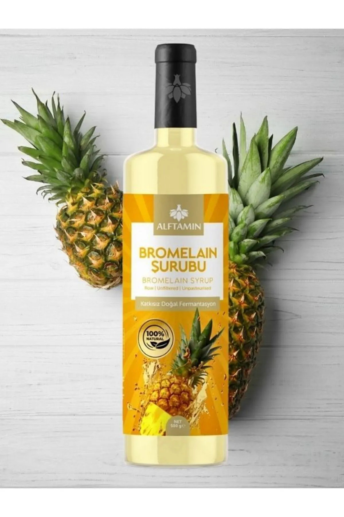 ALFTAMİN Bromelain Ananas Içeren Detox Şurubu Bromelain Detox L-carnitin Içeren Detox Şurubu 250 ml