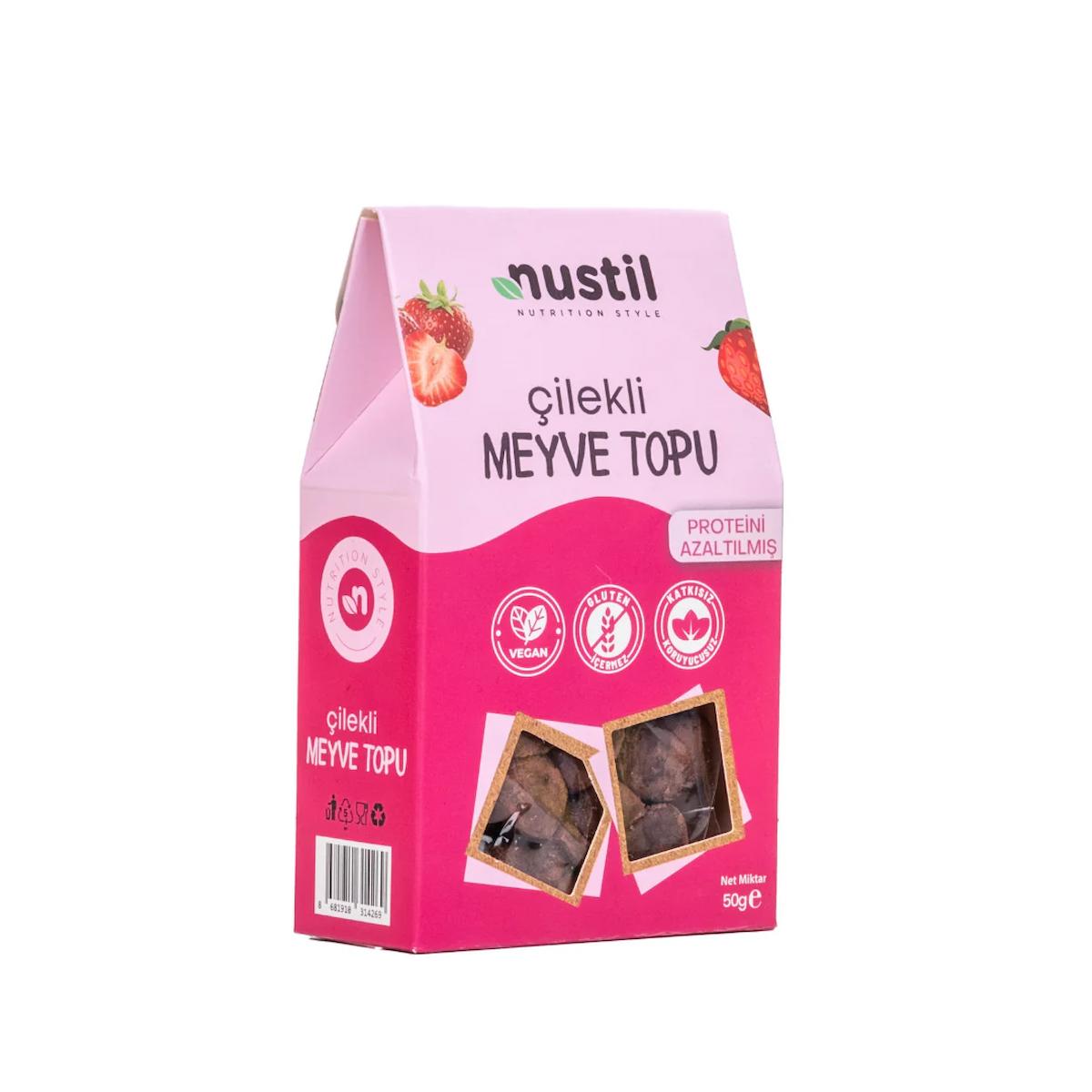 Nustil Düşük Proteinli Glutensiz Çilekli Meyve Topu 50g