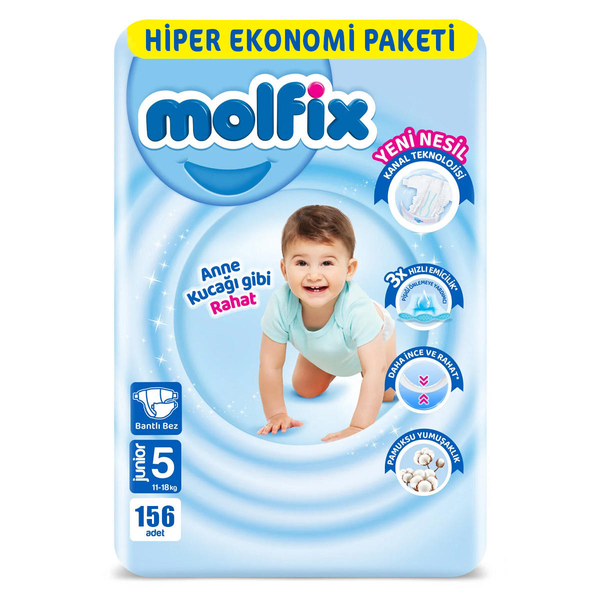 Molfix Bebek Bezi Ultra Fırsat Paketi Junior 5 No 78 Li X 2'li