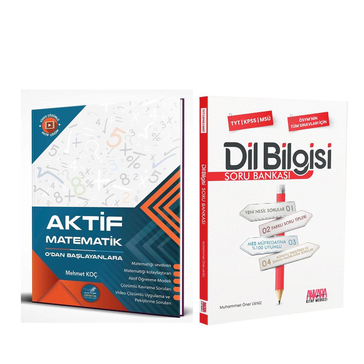 Aktif TYT Matematik 0 ve AKM Dil Bilgisi Soru Bankası Seti 2 Kitap