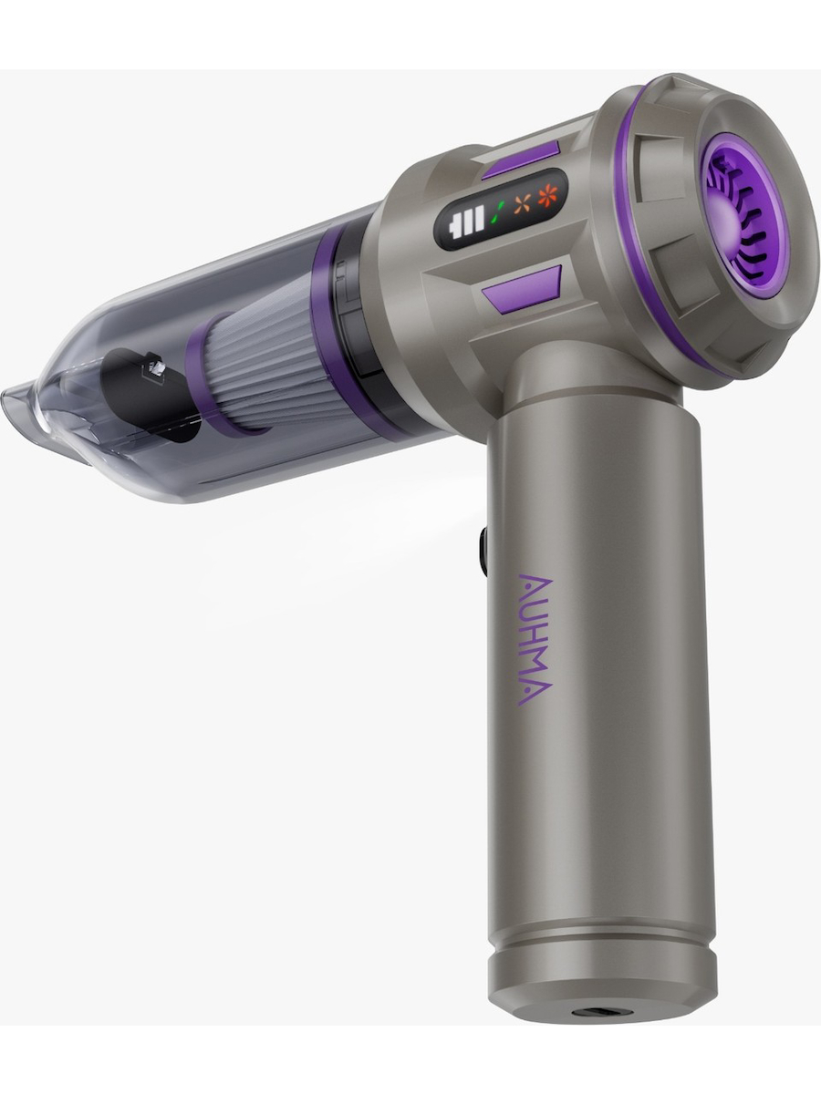 Auhma AHV-20 Kablosuz Araç İçi Süpürge 17000PA Güçlü Vakum Dijital Göstergeli 100W Fırçasız Motor Üfleme Vakum Özellikli