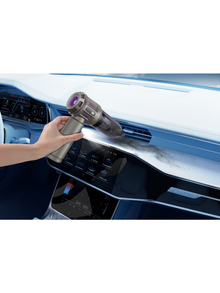 Auhma AHV-20 Kablosuz Araç İçi Süpürge 17000PA Güçlü Vakum Dijital Göstergeli 100W Fırçasız Motor Üfleme Vakum Özellikli
