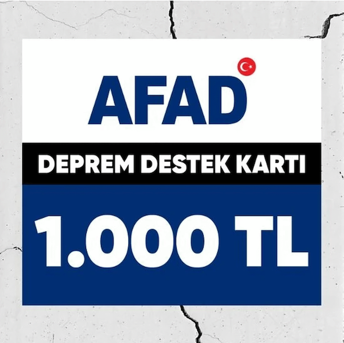 Afad Deprem Bölgelerine Yardım Kartı 1000 TL