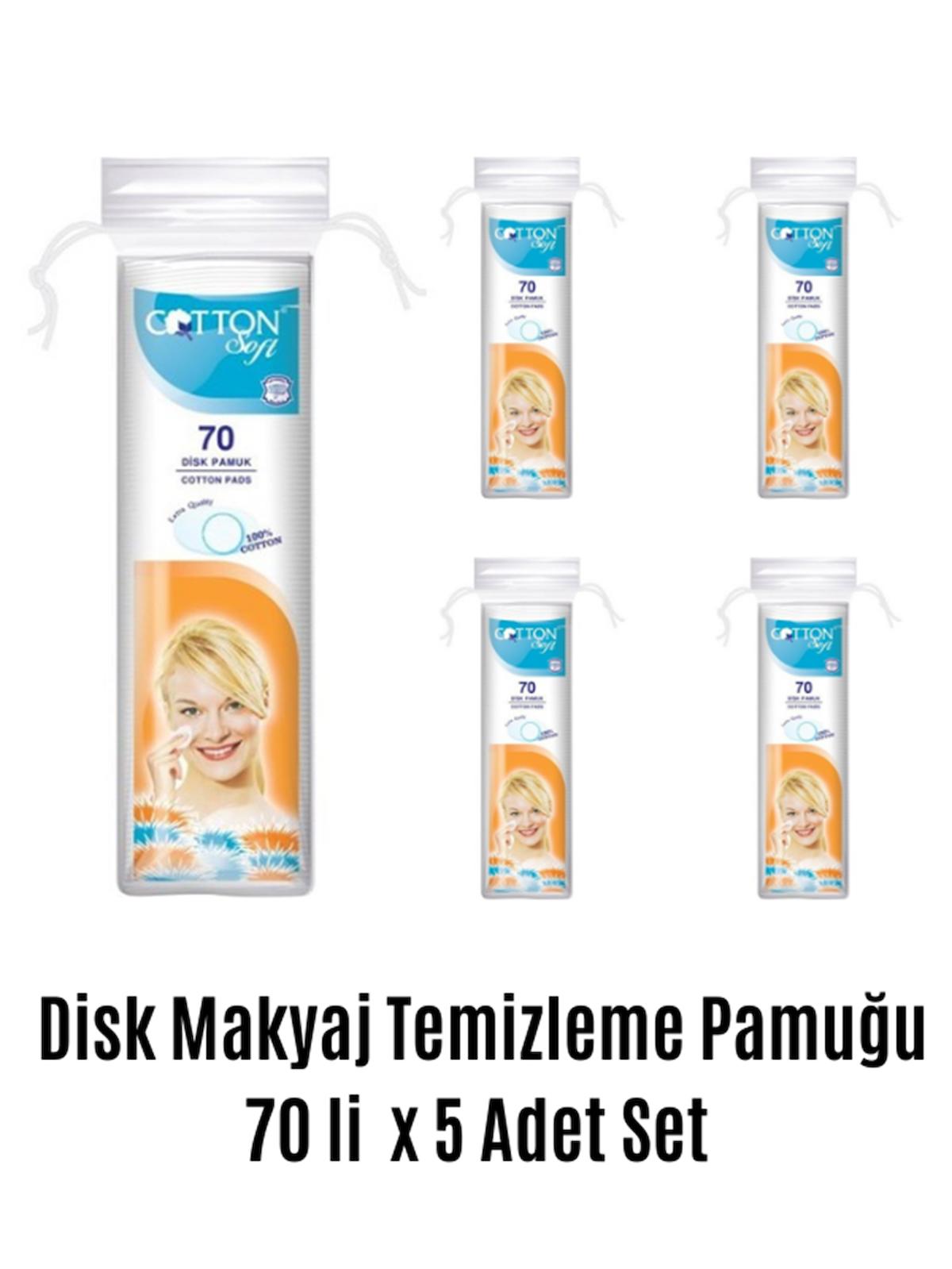 Disk Makyaj Temizleme Pamuğu 70 Li x 5 Adet Set,Disk Pamuk,Cotton Soft