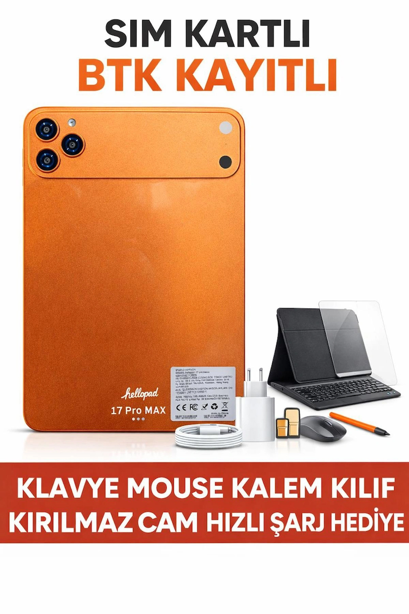 İ-Tab S28 Ultra Max 10.1 İnch Sim Kartlı BTK Kayıtlı Klavye+Mous+Kalem+Kılıf+Hızlı Şarj Set