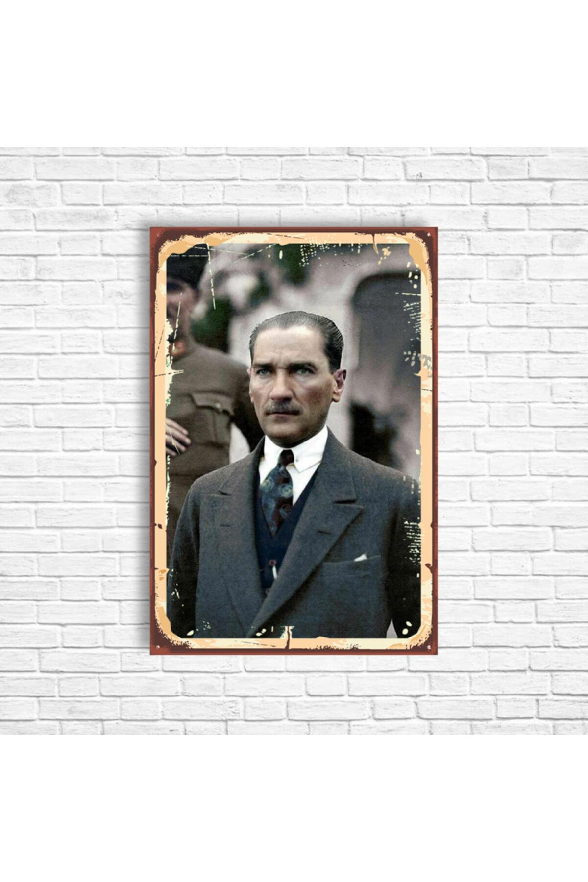 Atatürk Retro Ahşap Poster