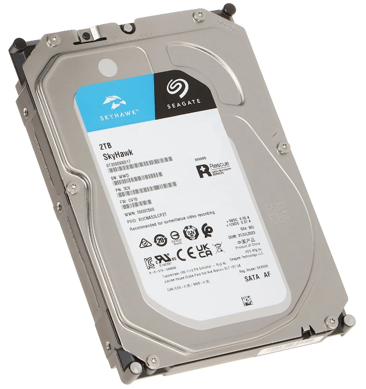 Seagate Hdd 3.5 2Tb Skyhawk 5900Rpm 256Mb ST2000Vx017 7/24 Güvenlik Diski