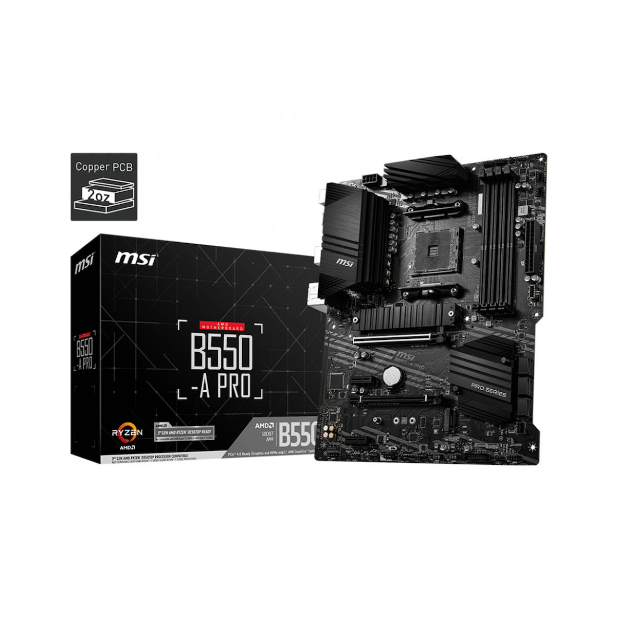 MSI B550-A PRO AM4 DDR4 4400(OC) HDMI DP M.2 USB3.2 ATX