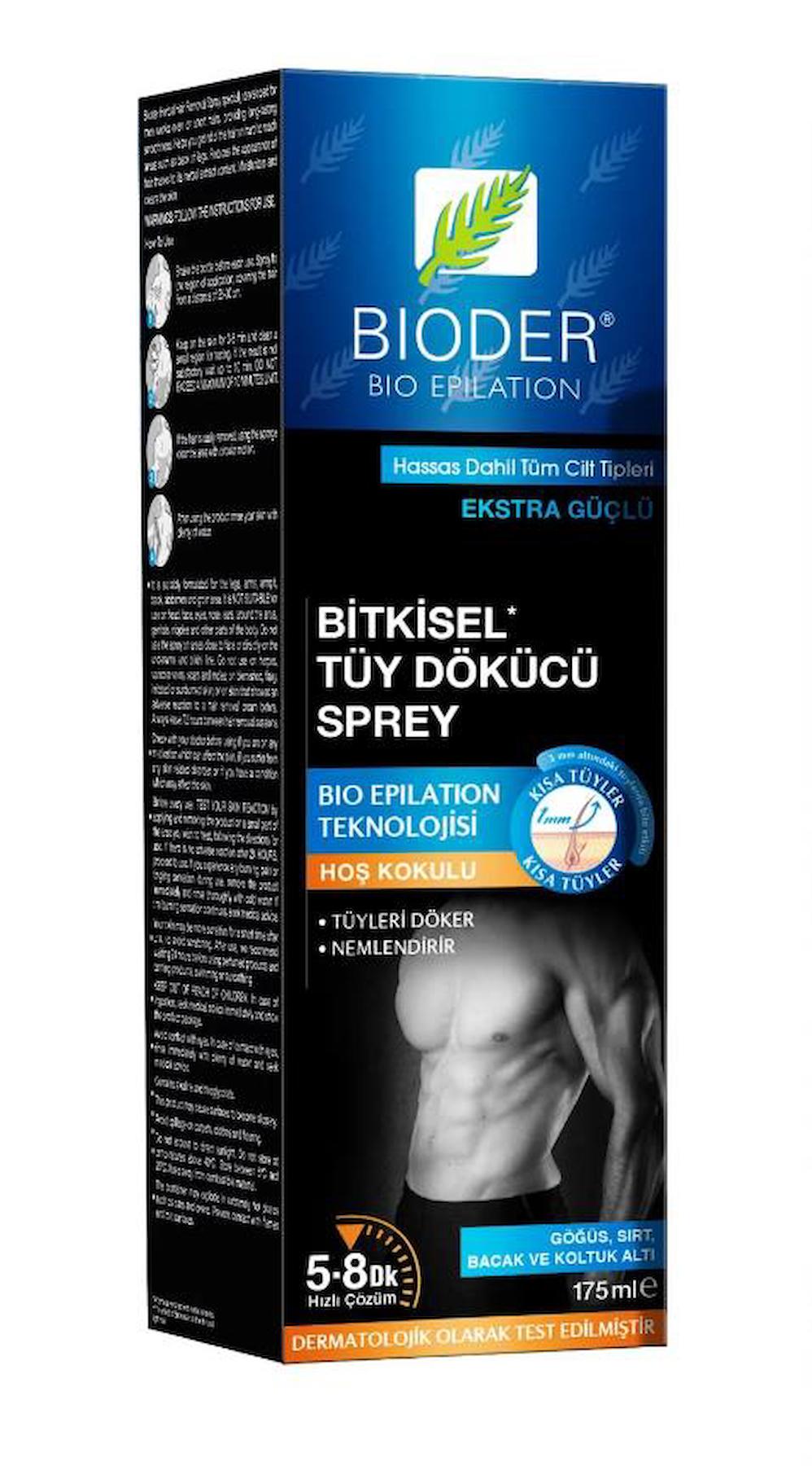 Bioder Erkekler İçin Bitkisel Tüy Dökücü Sprey 175 ml