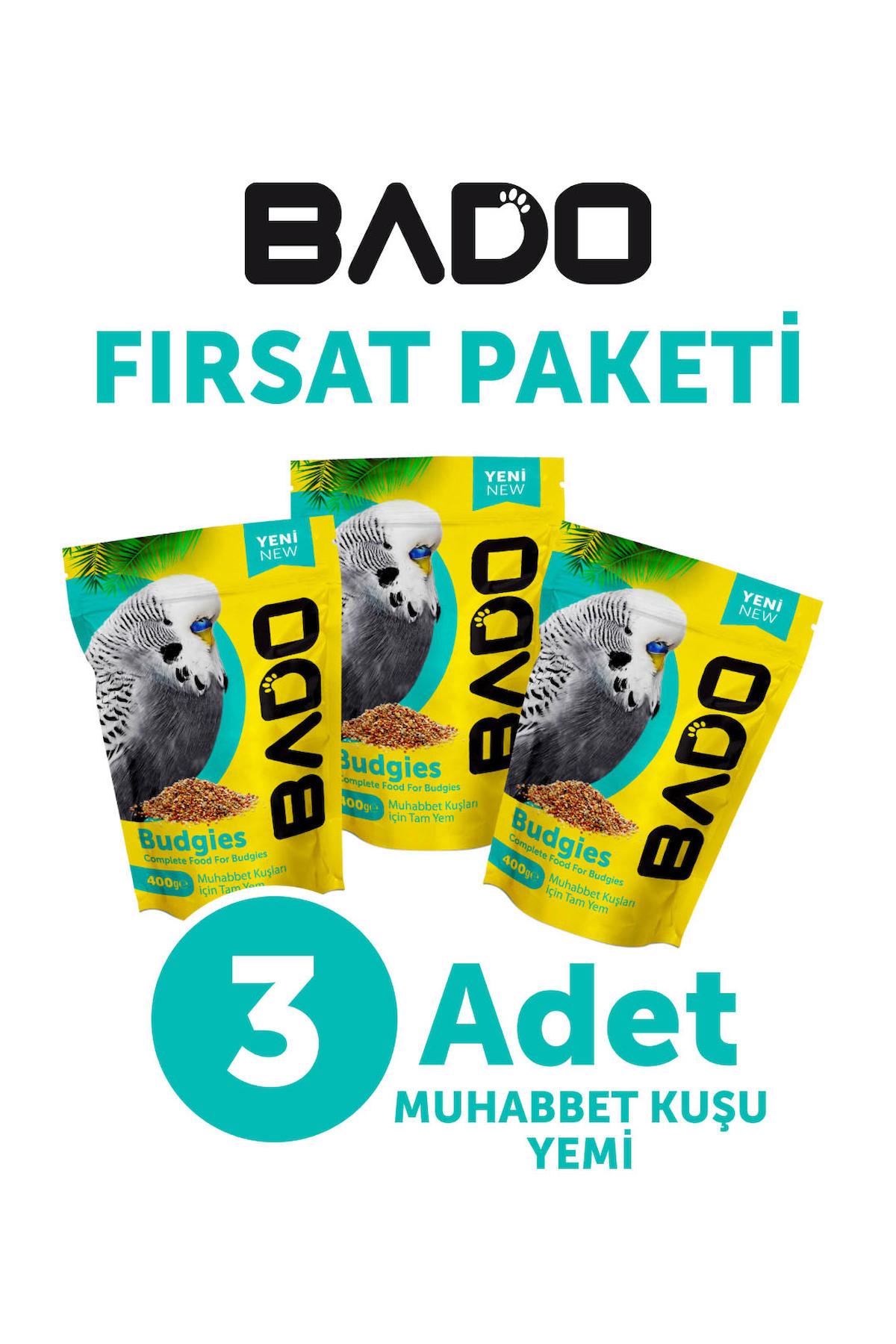 Bado Muhabbet Kuş Yemi Special 400GR 3Lü