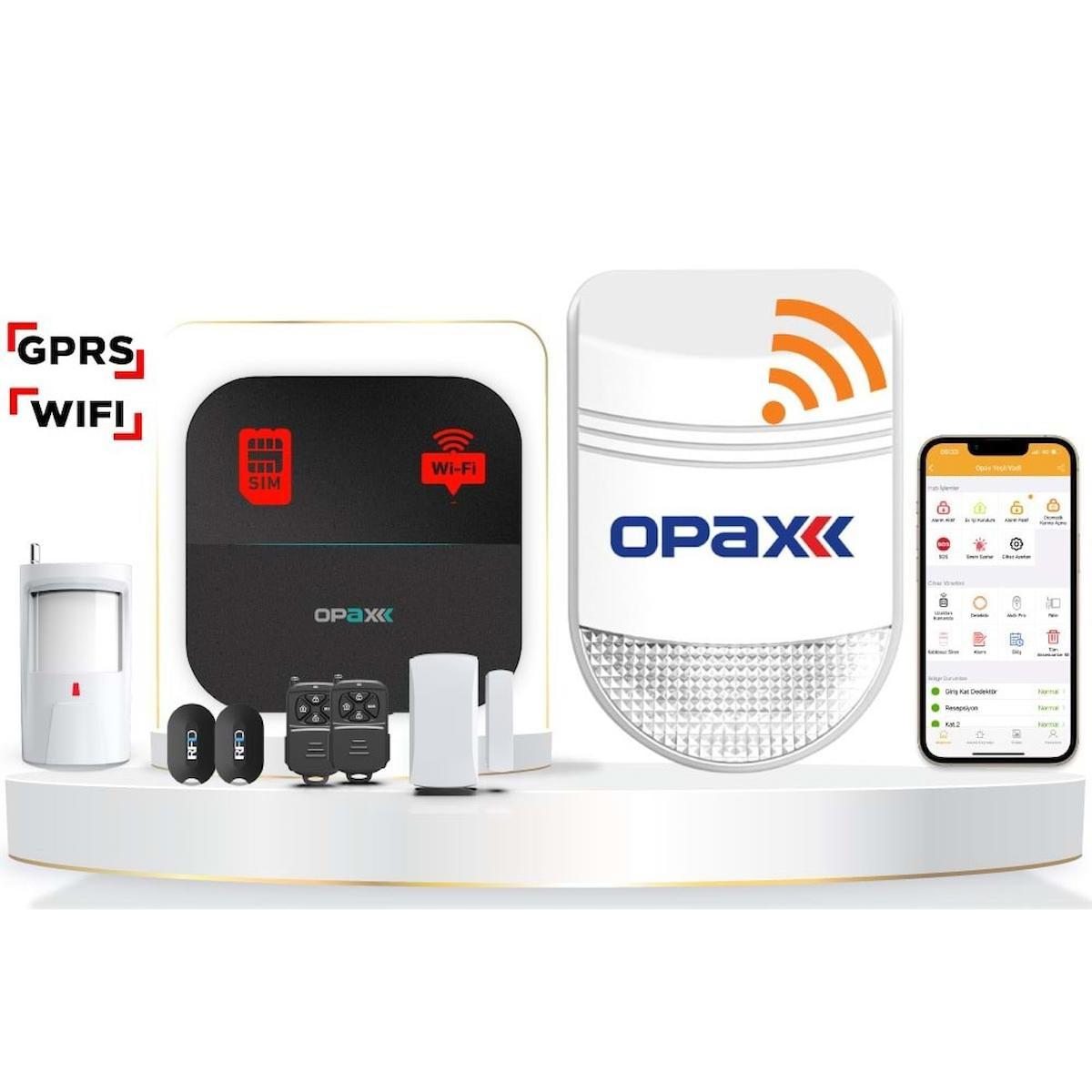 OPAX-W20+BGR-09 GPRS I GSM I WIFI & BGR-09 KABLOSUZ SİRENLİ ALARM SİSTEMİ