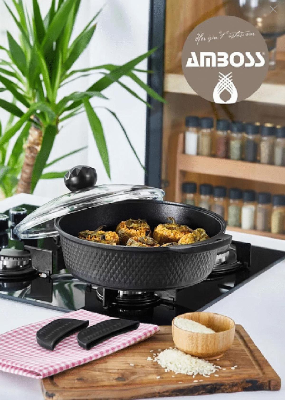 Amboss Kuvars Döküm Basık Tencere 26cm