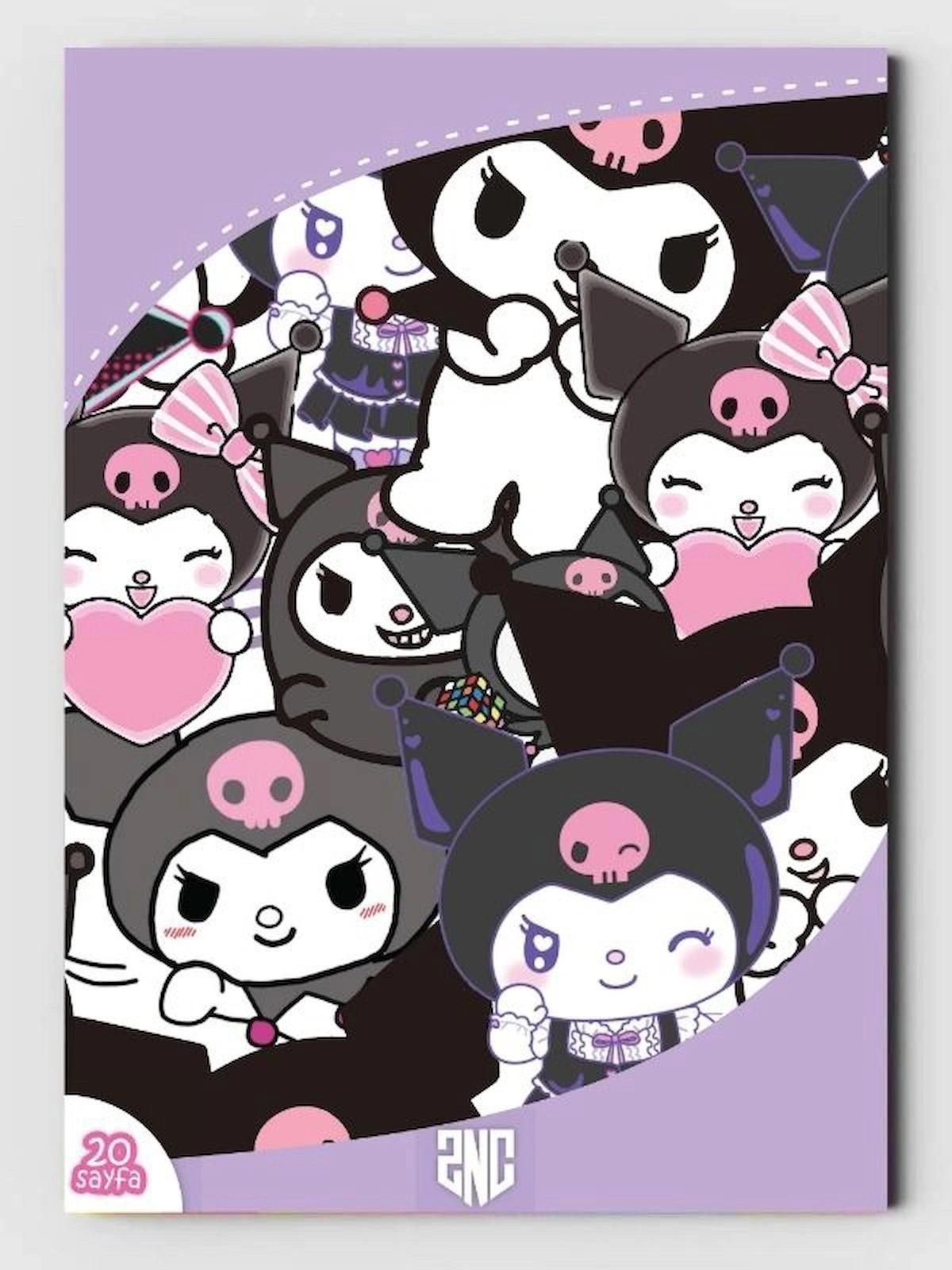 Kuromi, Çocuklar İçin Boyama Kitabı, (20 Tam Sayfa Resimli Boyama Kitabı) + 2 sayfa Sticker Hediyeli