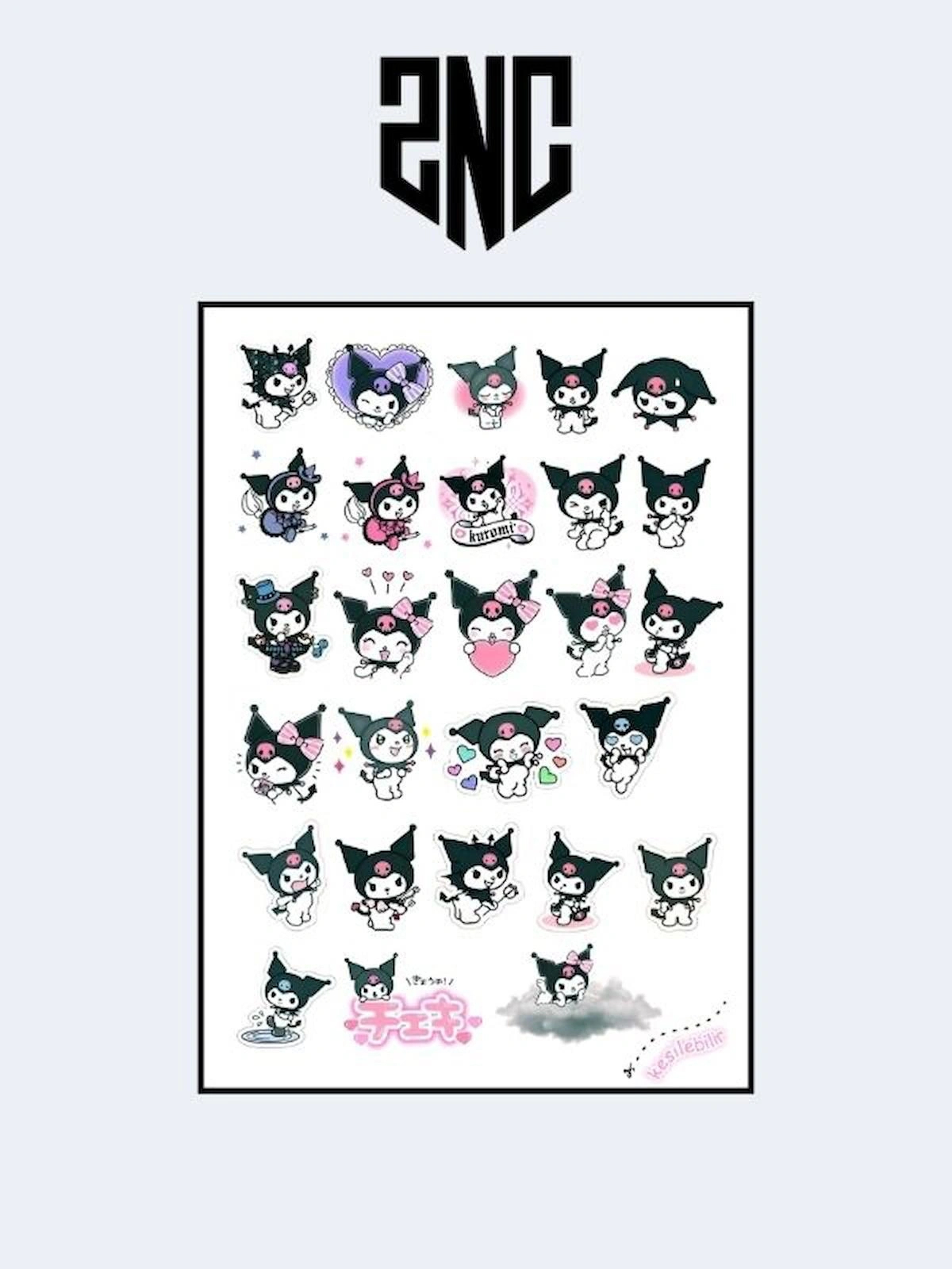Kuromi, Çocuklar İçin Boyama Kitabı, (20 Tam Sayfa Resimli Boyama Kitabı) + 2 sayfa Sticker Hediyeli
