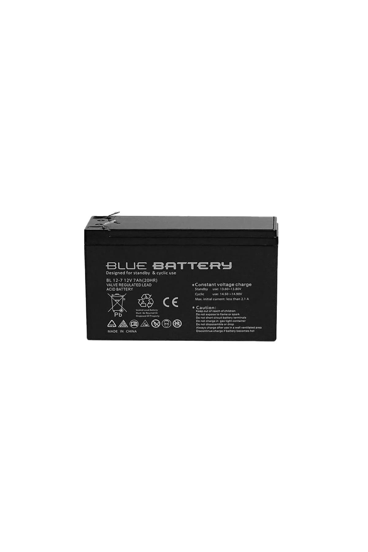 Blue Battery12v 7ah- Bakımsız Kuru Akü 2024 Haziran Üretim 12 Volt 7 Amper 