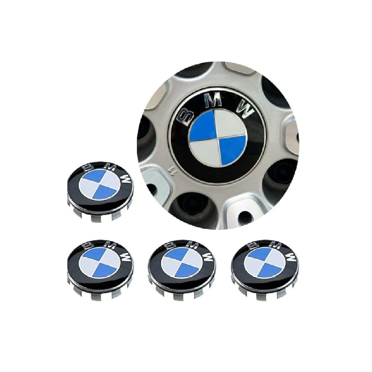 BMW F10 F30 Çelik Jant Göbek Arması 59mm-49mm 4 Adet Yeni Model