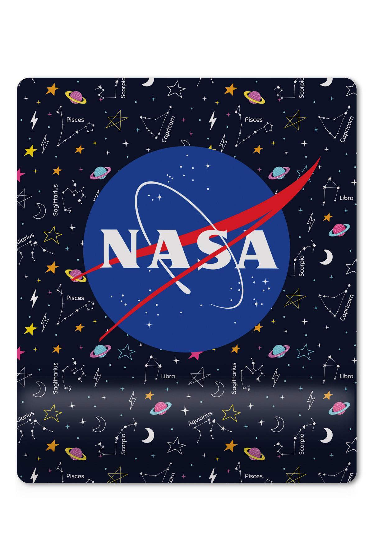 Nasa Ve Uzay Temalı Bilek Destekli Mouse Pad