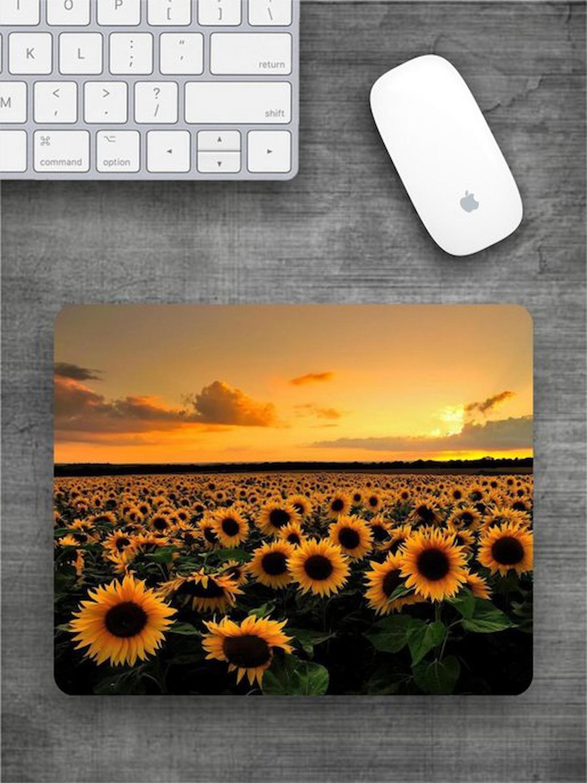 AYÇİÇEĞİ TARLASI Baskılı Dikdörtgen Mouse Pad BSKBZR