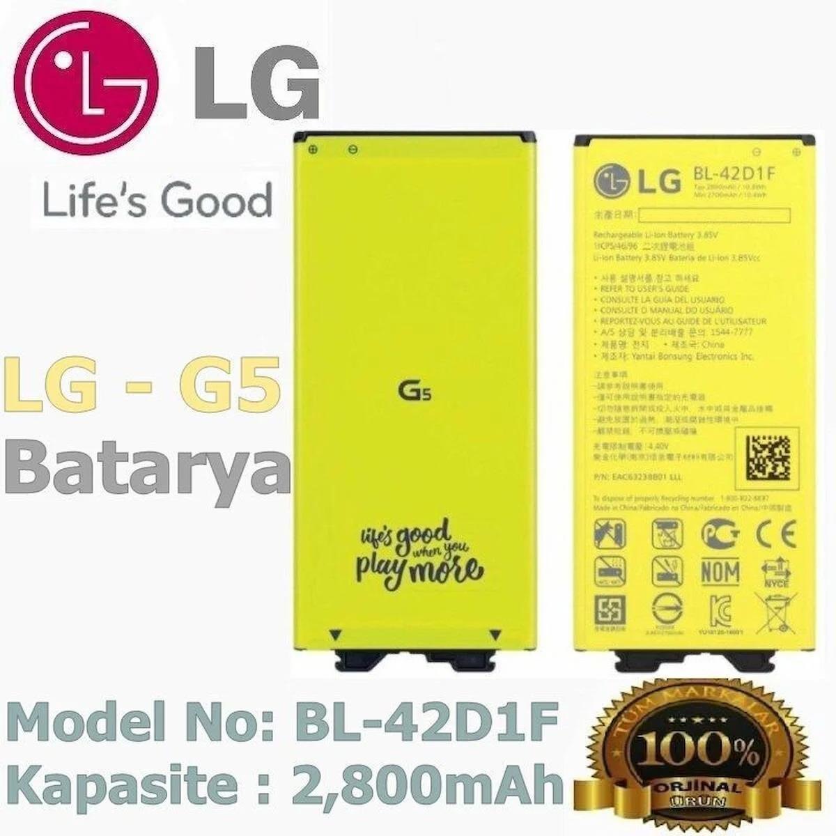 LG G5 Batarya LG Bl-42D1F Uyumlu Yedek Batarya