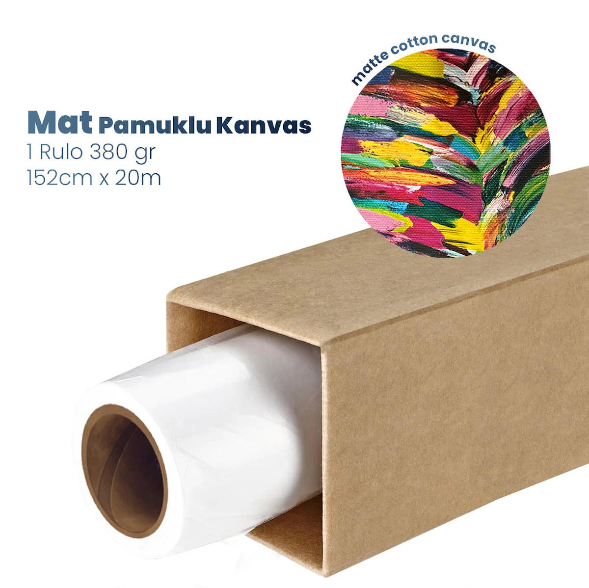 Plotter Sarf® Cotton Kanvas Matt % 100 Pamuk Tuval 380gr Pigmet ve Dye İç Mekan 152cmx 20 mt (1 Rulo)