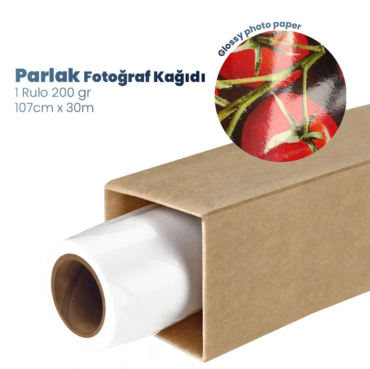 Plotter Sarf® Microporous (Glossy) Parlak Fotoğraf Kağıdı Waterprof 200gr 107cm x30mt (1 Rulo)  