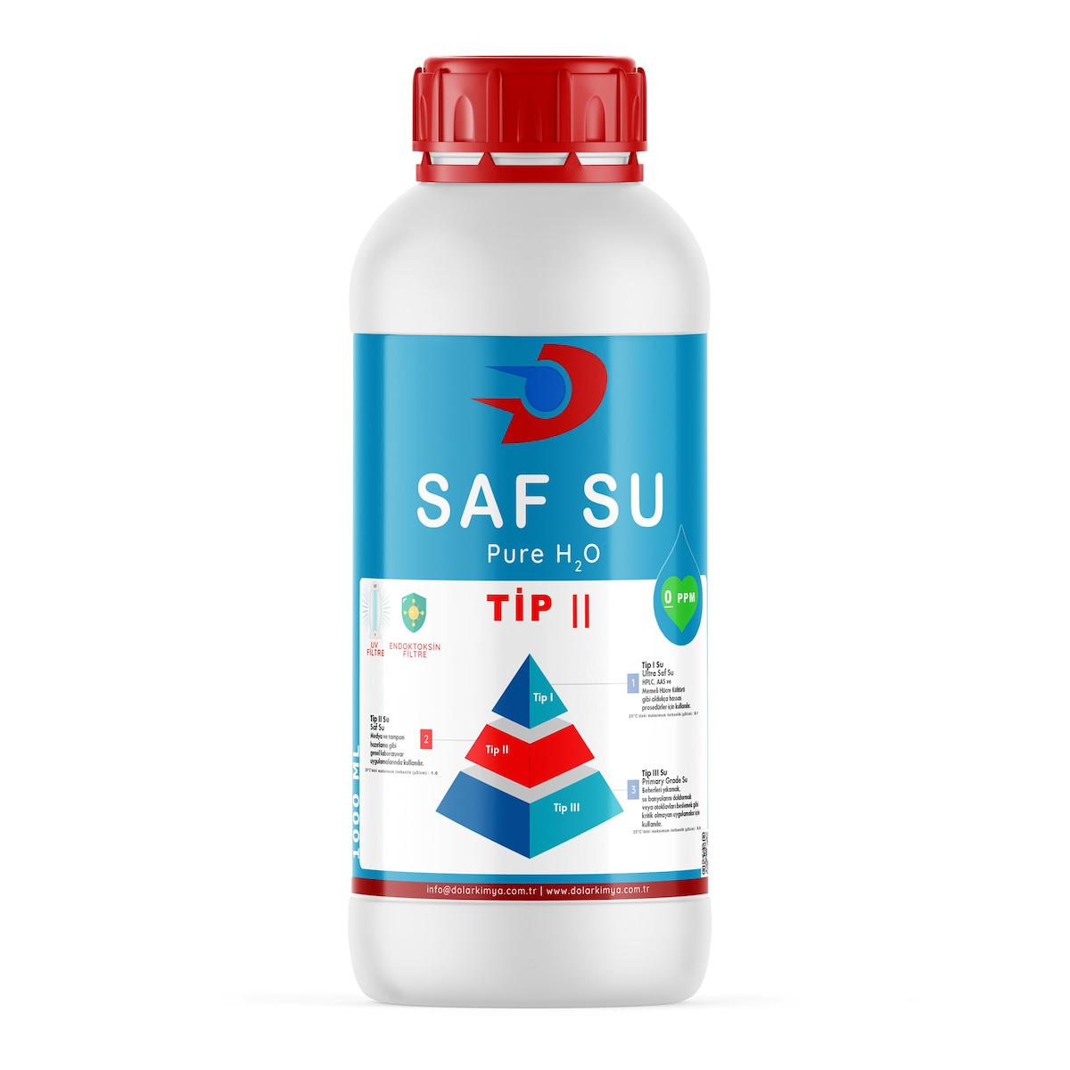 Saf Su - 0 PPM | Tip II | UV ve Endotoksin Filtreli | 1 Kg