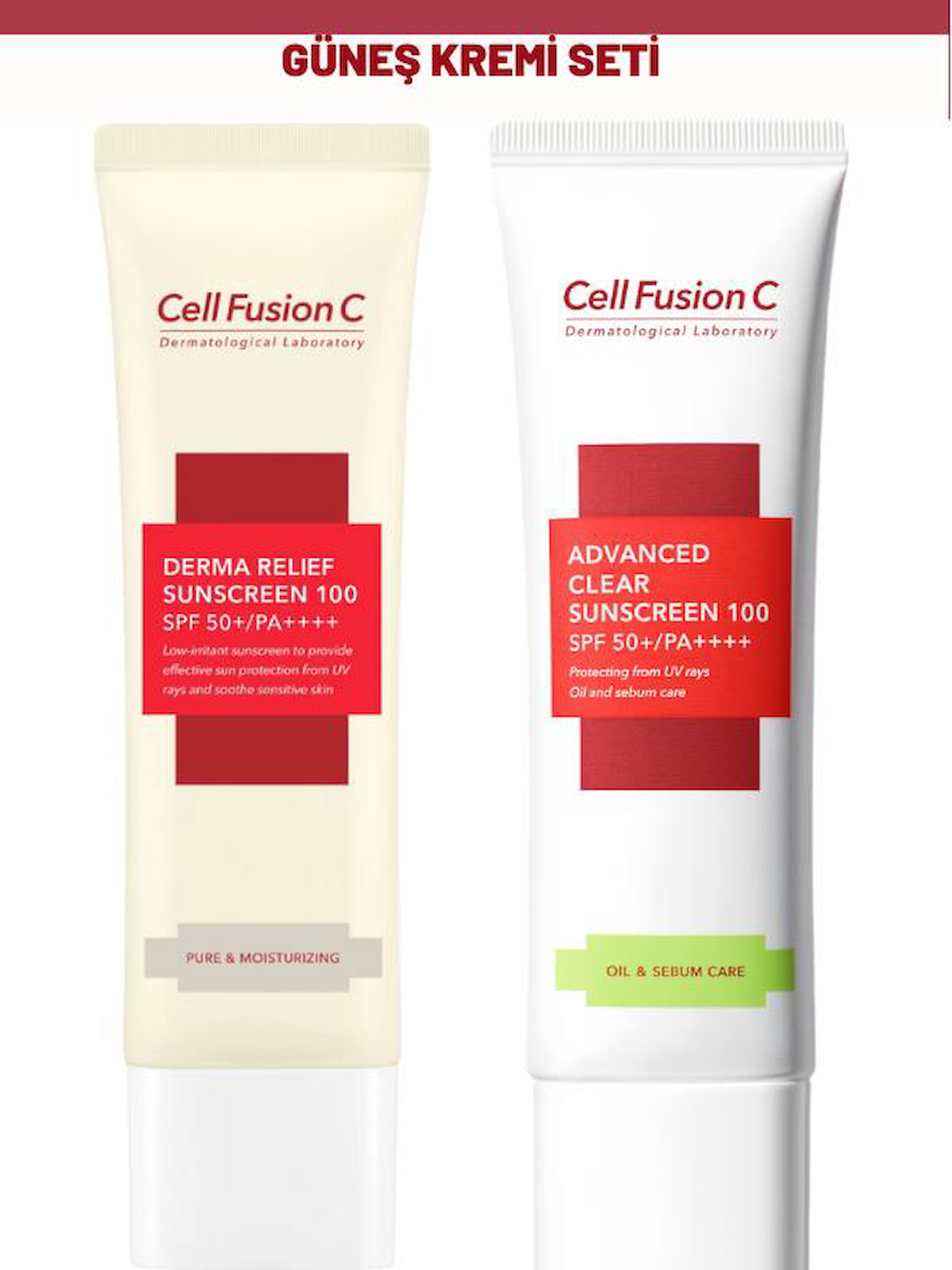 Cell Fusion C Derma Relief 100 Spf 50 /pa Çocuklar Ve Yetişkinler Için Güneş Kremi ve Advanced Güneş Kremi