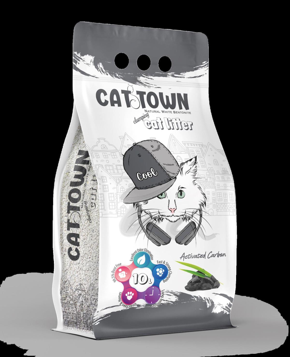 Cat Town Activated Carbonlu Bentonit Kalın Taneli Kedi Kumu 10 Lt