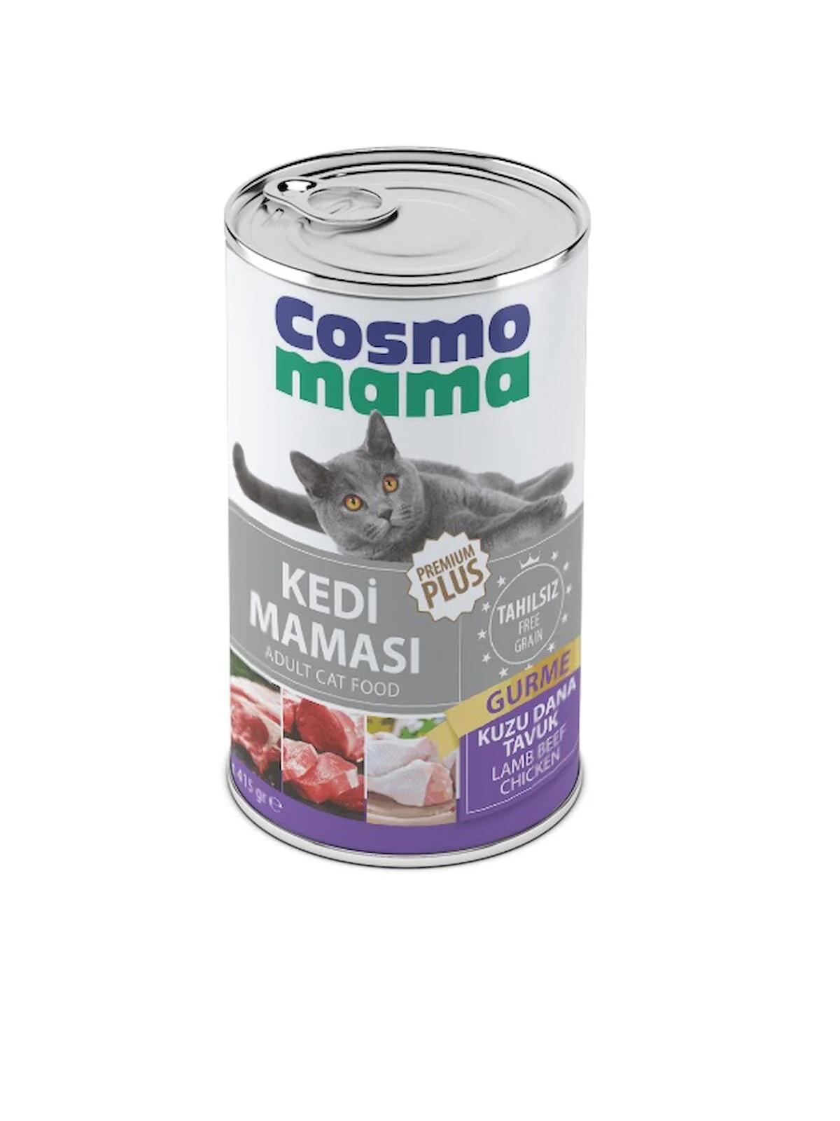 COSMO MAMA YETİŞKİN GURME ETLI KEDI KONSERVE MAMASI 24 ADET X 415 GR